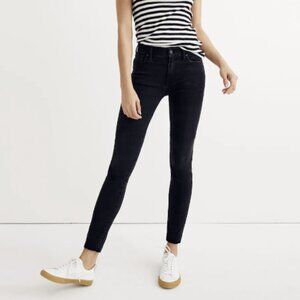Madewell Lunar Black Stretch Denim 9" High-Rise Skinny Jeans Sz 32